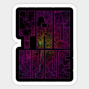 Yaounde, Cameroon City Map Typography - Neon Sticker